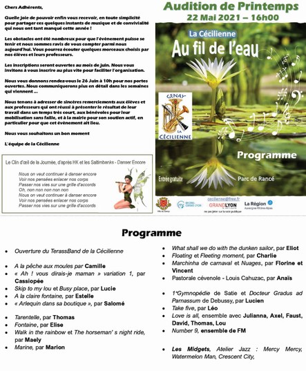 [Programme de l'Audition de Printemps]